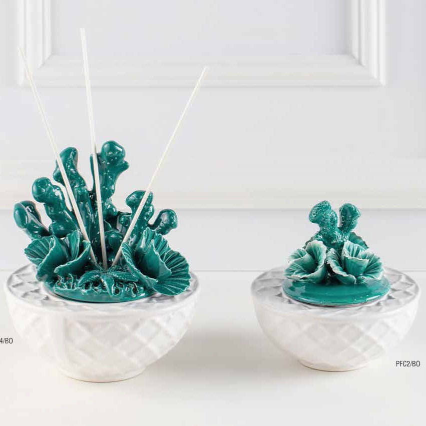 Sharon Linea Portofino - Diffusori in Porcellana Decoro Alga & Corallo verde