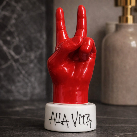 Sharon Mano Vittoria Portafortuna Ceramica Rosso H21x8 cm