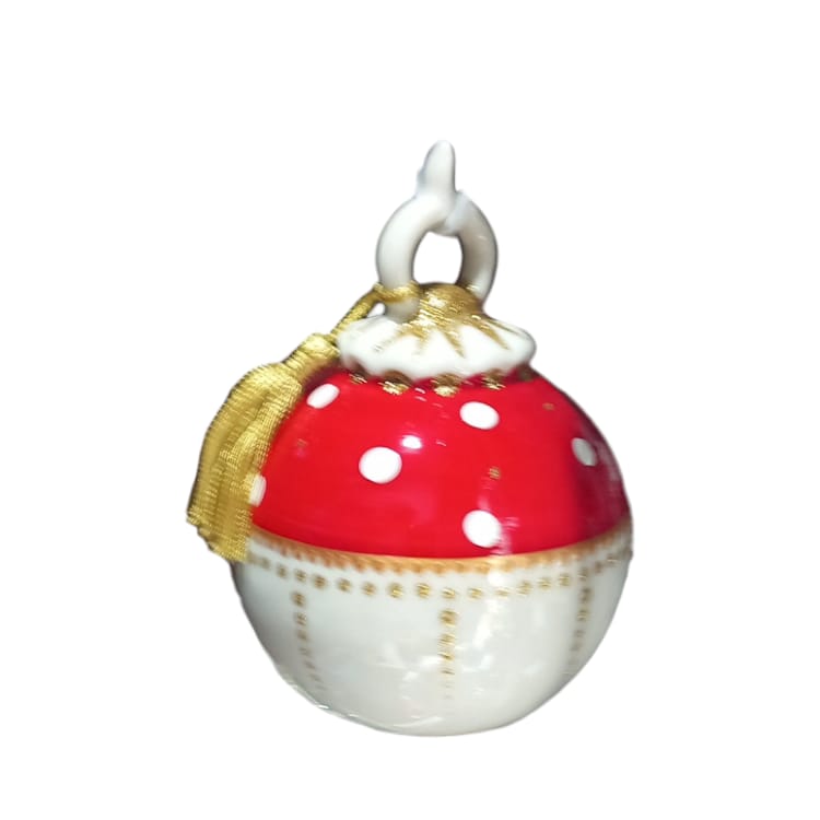 Sharon Collezione Palline di Natale In Porcellana Decorate a Mano 10x13 cm