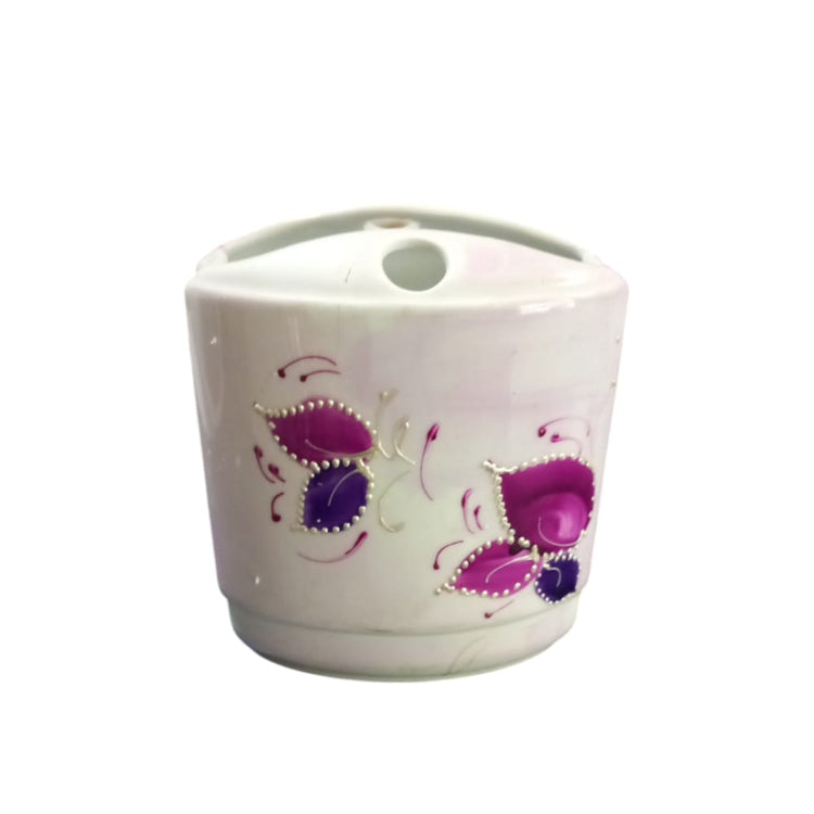 Sharon Porta Spazzolini da Bagno in Porcellana dipinta a mano 12x10,5x6,5 cm