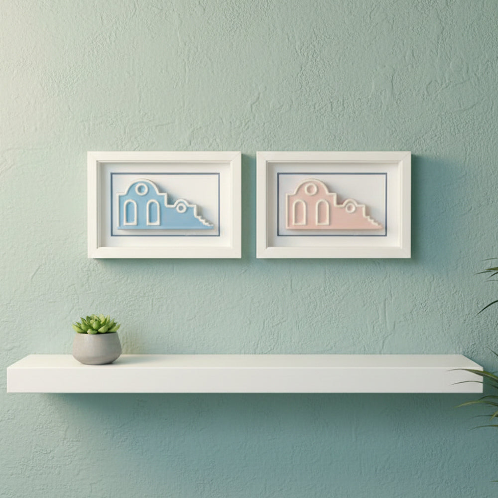 Sharon Quadretto Porcellana Mediterraneo Amalfi Avion Rosa 22,5x15,5