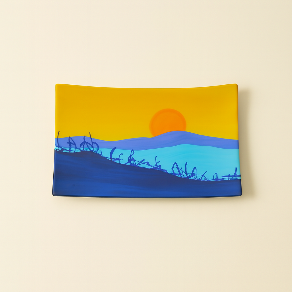 Sharon Sunset – Svuotatasche in Ceramica Dipinta a Mano (15x10 cm)