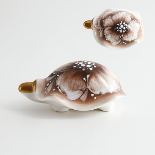 Sharon Tartaruga Porcellana 11 cm Decoro Acquamarina Dipinta a Mano