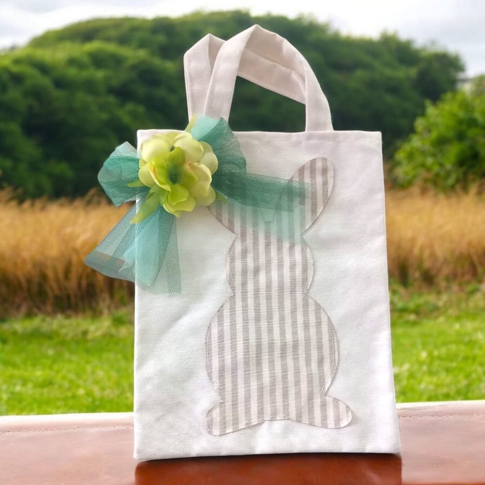 Shopper Pasquale in Cotone 34x19,5 cm con Coniglio – Busta Regalo Riutilizzabile
