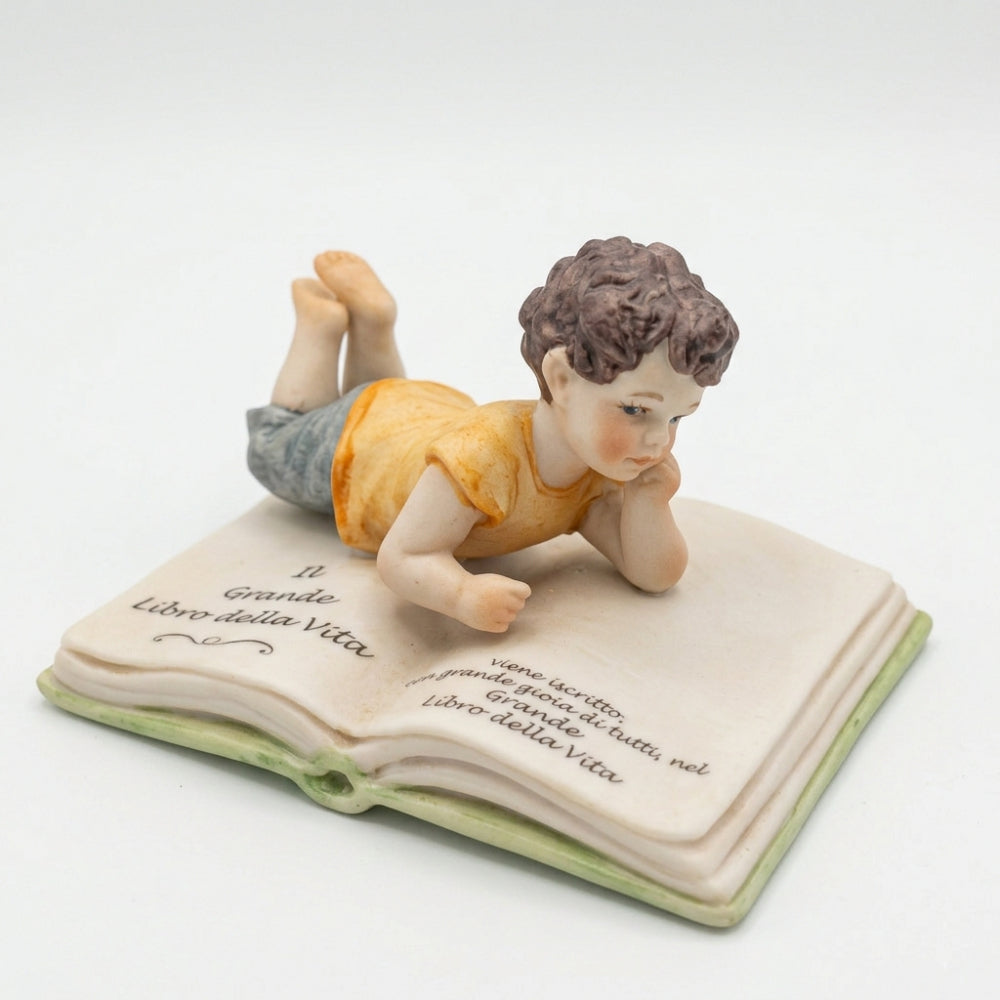 Sibania Statuina Ceramica Adamo Libro della Vita H 6 Cm