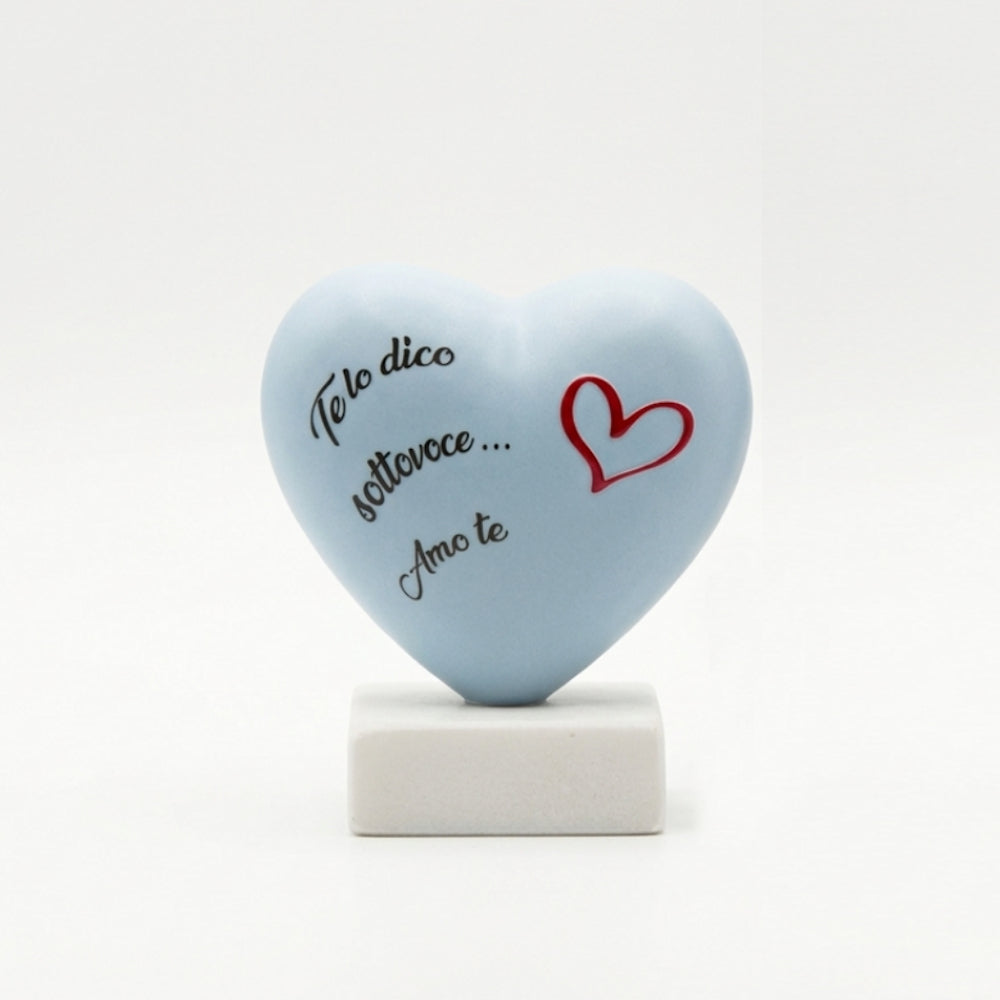 Spago di Terra Cuore Ceramica su Base con Frase 13 cm
