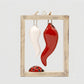 Spago di Terra Quadretto 2 Corni Ceramica con Coccinella 15x19 bianco \ rosso
