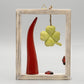 Spago di Terra Quadretto Corno e Quadrifoglio Ceramica 15x20 cm