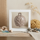 Spago di Terra Quadro Campana Tortora Ceramica con Cornice Legno 15x15 cm