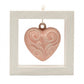 Spago di Terra Quadro Cuore Ceramica Cornice Legno 15x15 cm