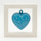 Spago di Terra Quadro Cuore Ceramica Cornice Legno 15x15 cm