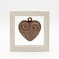 Spago di Terra Quadro Cuore Ceramica Cornice Legno 15x15 cm