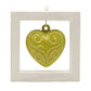 Spago di Terra Quadro Cuore Ceramica Cornice Legno 15x15 cm