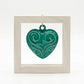 Spago di Terra Quadro Cuore Ceramica Cornice Legno 15x15 cm