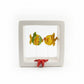 Spago di Terra Quadro Pesciolini in Ceramica Artigianale 15x15 cm