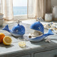 Spago di Terra Spremiagrumi Balena Ceramica Blu H 18x24x12 Cm