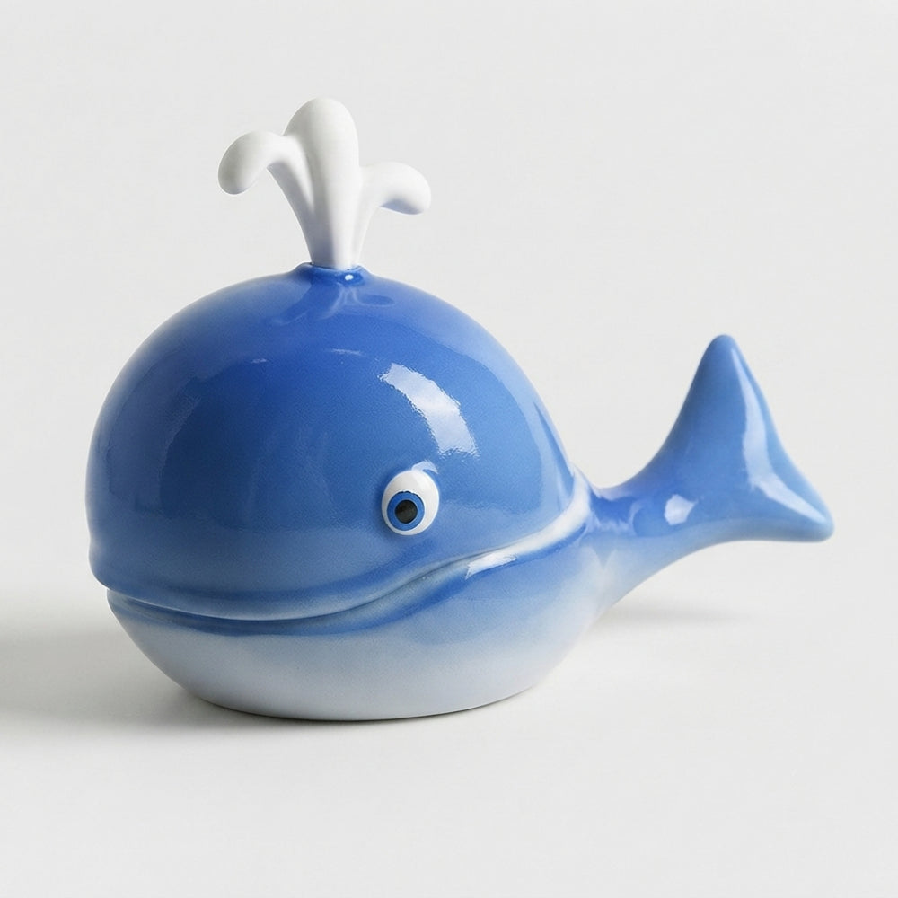 Spago di Terra Spremiagrumi Balena Ceramica Blu H 18x24x12 Cm