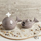Spago di Terra Spremiagrumi Balena Ceramica Grigio Tortora H 18 Cm