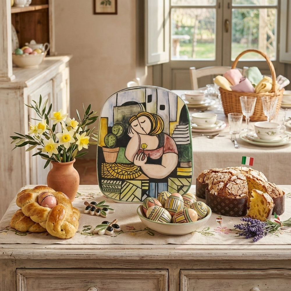 Svuotatasche in ceramica Arthesiana Modigliani 19.5×16 cm dipinto a mano Made in Italy