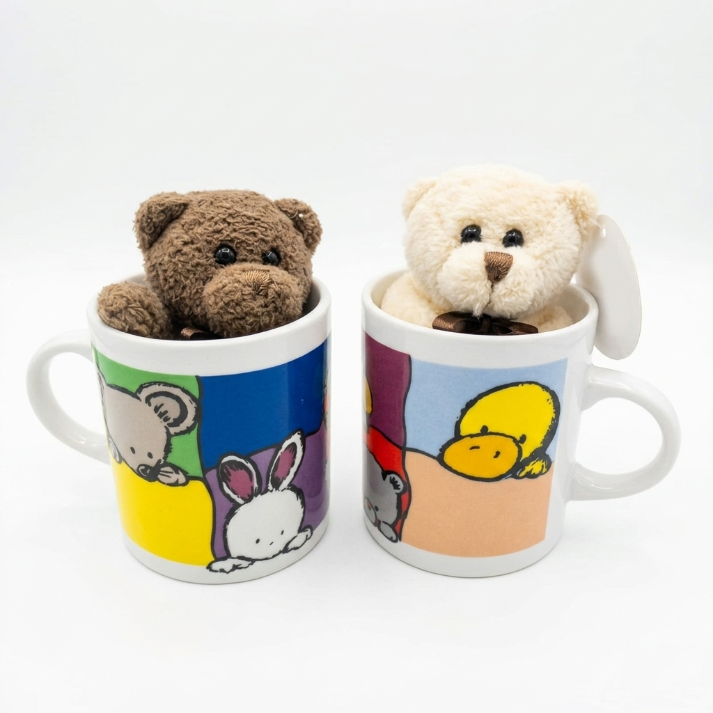 TT Mug Ceramica con Teddy Peluche 9x9 cm Assortiti