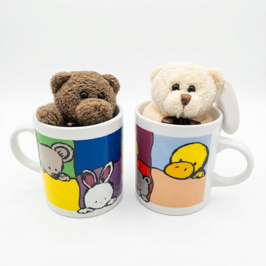 TT Mug Ceramica con Teddy Peluche 9x9 cm Assortiti