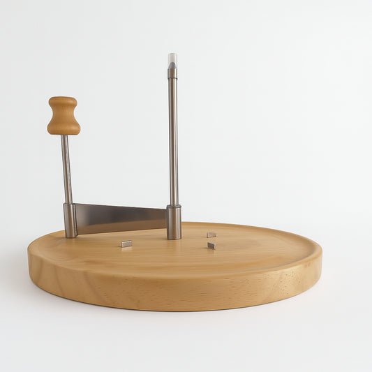 Taglia formaggio e cioccolato a fiore Brandani legno e inox 23x5,5 cm

