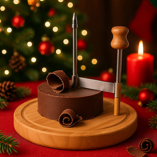 Taglia formaggio e cioccolato a fiore Brandani legno e inox 23x5,5 cm


