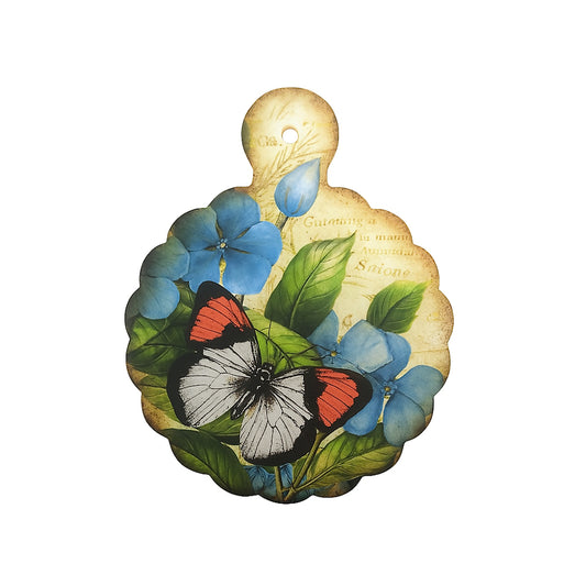 Tagliere Yvonne Gontier in Porcellana con Decorazioni Farfalle 23x18 cm