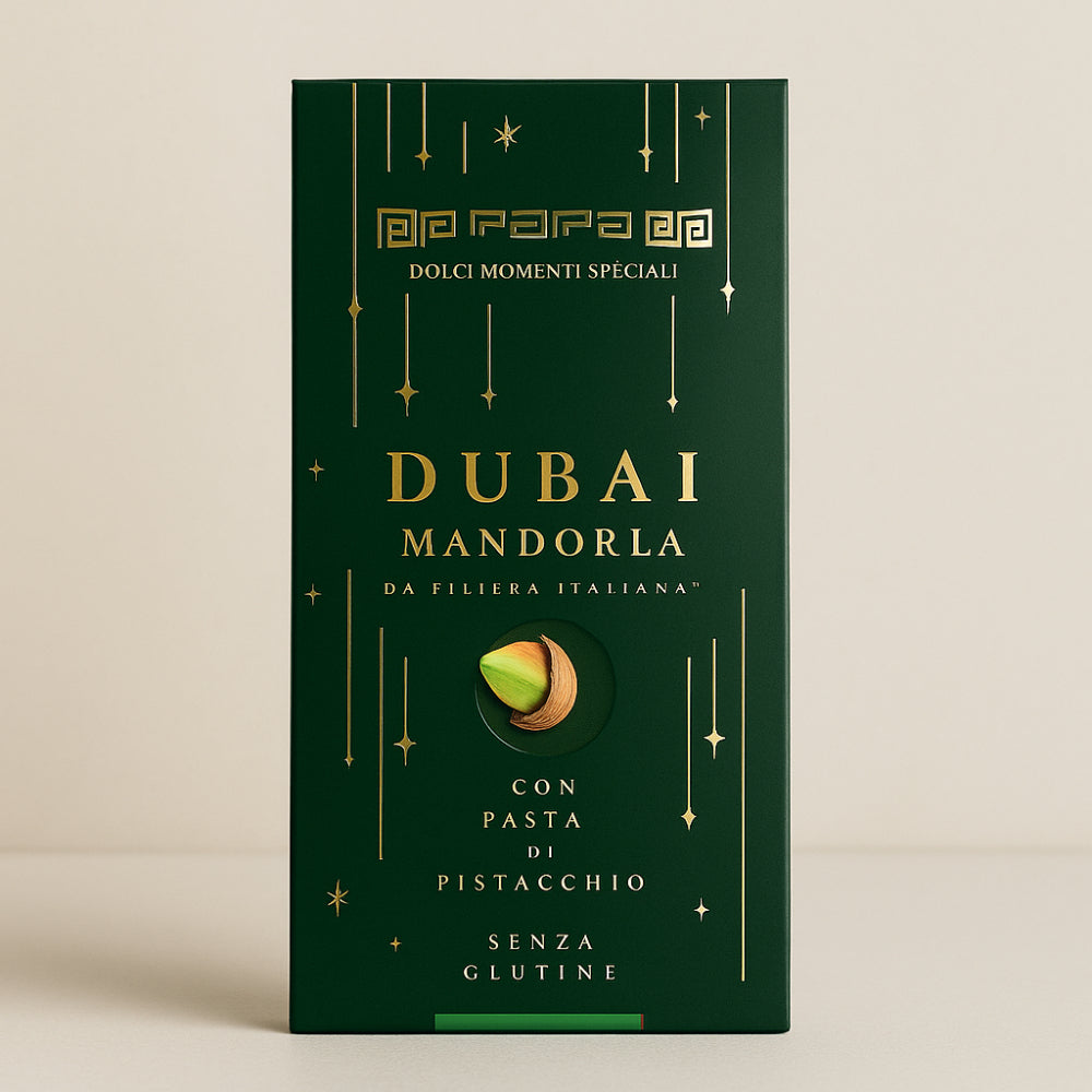 Tavoletta Papa Dubai Mandorla con pasta di pistacchio 80 g senza glutine