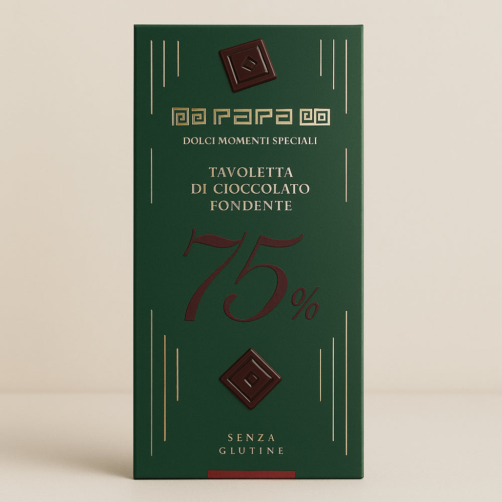 Tavoletta Papa cioccolato fondente 75% 90 g senza glutine