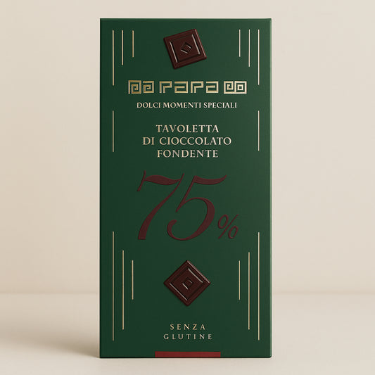 Tavoletta Papa cioccolato fondente 75% 90 g senza glutine