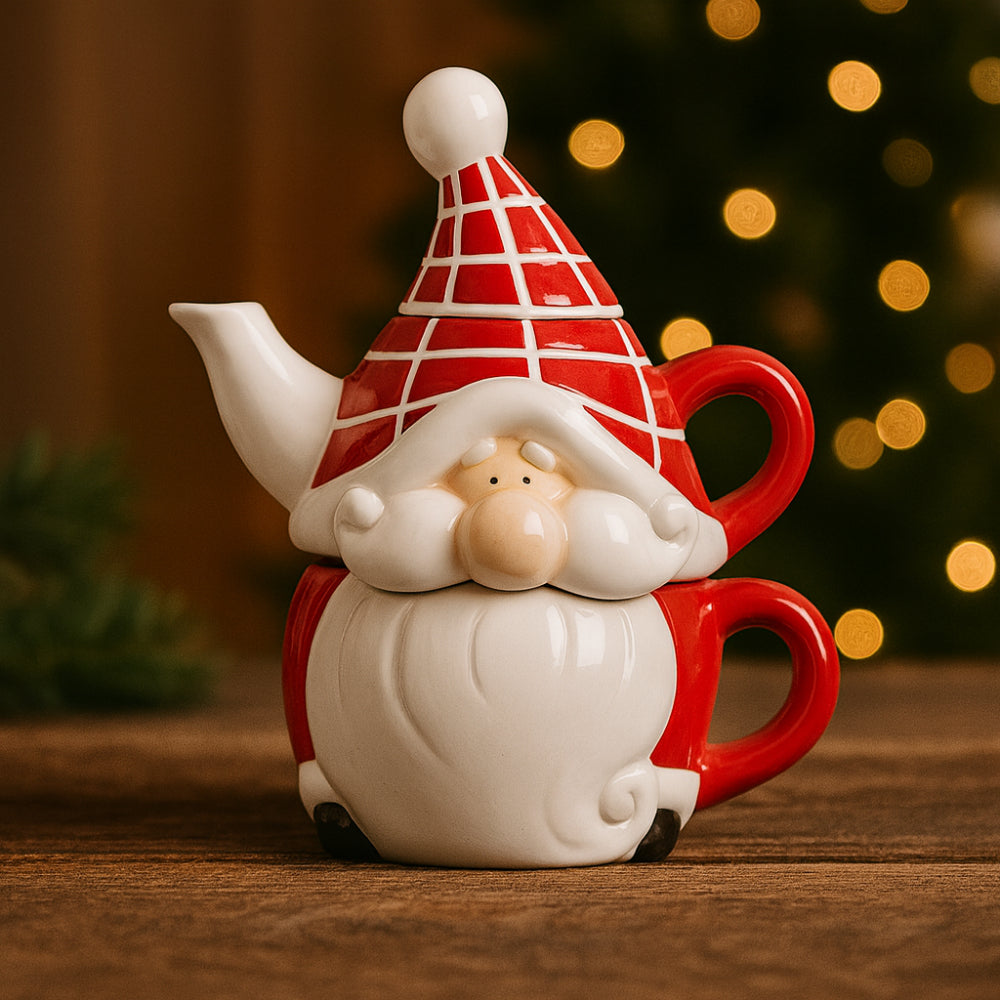 Tea for One Babbomatto in ceramica H 19 x Ø 16 cm teiera con tazza coordinata