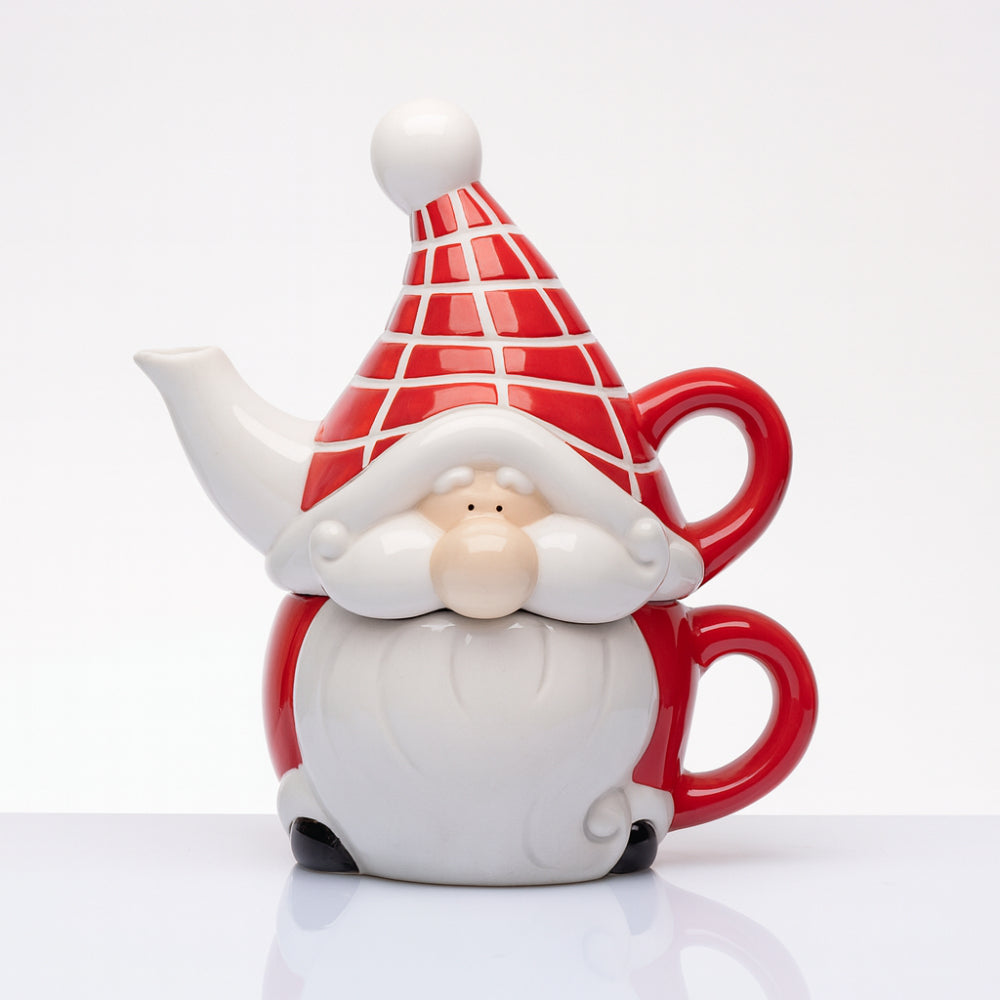 Tea for One Babbomatto in ceramica H 19 x Ø 16 cm teiera con tazza coordinata