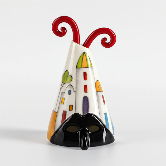 Terre di Scirocco Città di Pulcinella Colorata Ceramica H 15 cm