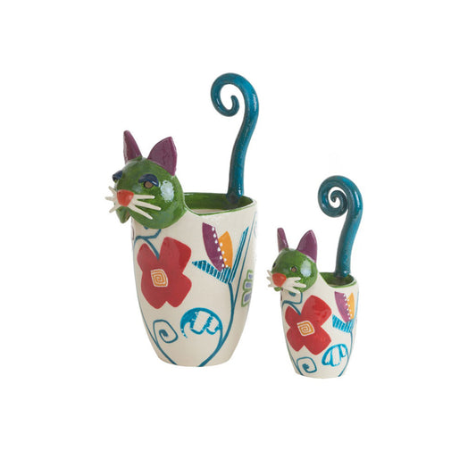 Terre di Scirocco Fioreale Vaso Zoomorfo Gatto 30/40 cm