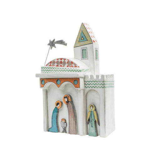 Terre di Scirocco Presepe Villaggio (con angelo) II misura  40x25 cm