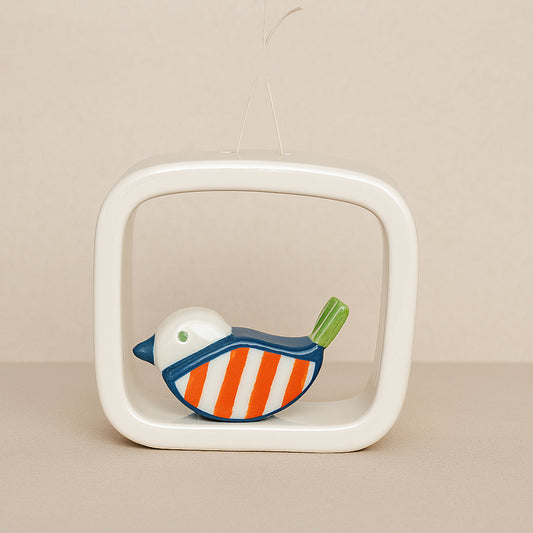 Terre di Scirocco Uccello Ceramica Colorato 10,5 × 10,3 cm