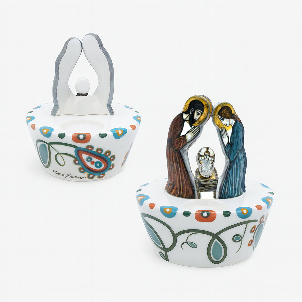 Terre di Scirocco portacero ceramica Natività Joy Ø 12 cm