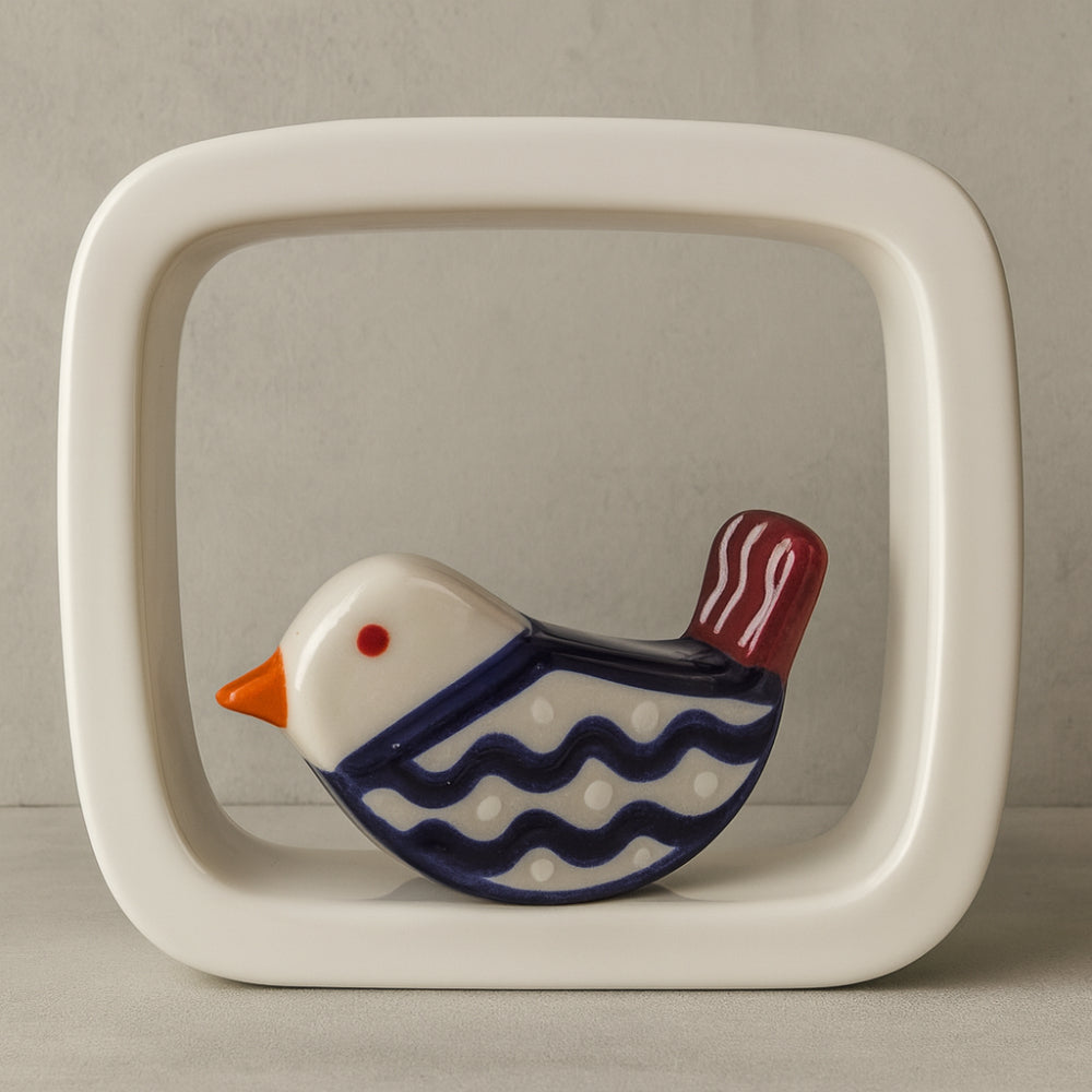 Terre di Scirocco uccellino ceramica colorato artigianale 10,5×10,3 cm
