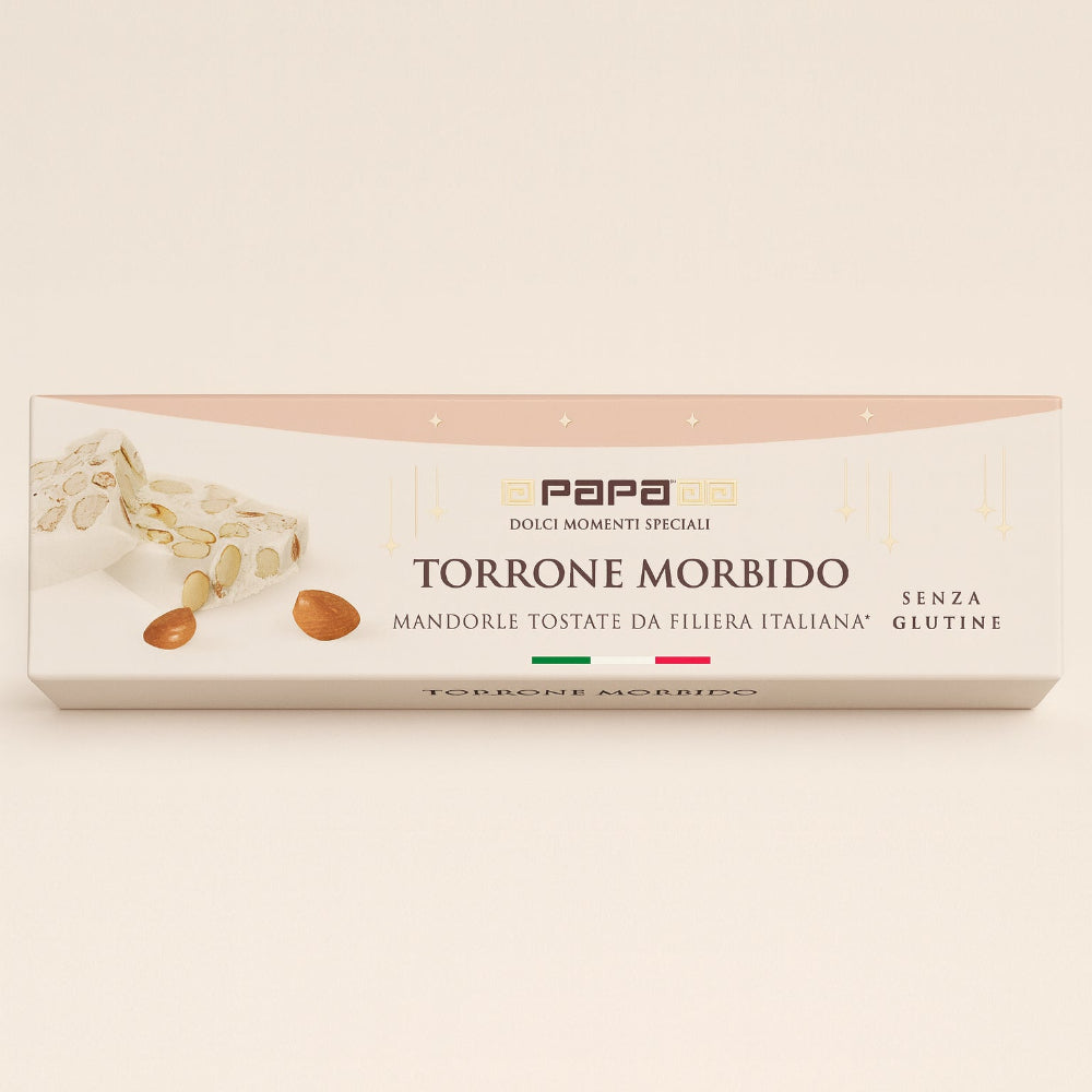 Torrone morbido Papa con mandorle tostate italiane 150 g senza glutine