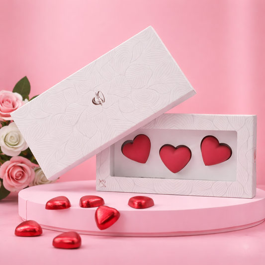 Tris di cuori Orefice San Valentino in cioccolato al latte 150 g confezione regalo
