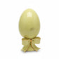 Uovo decorativo giallino con fiocco oro in ceramica di Capodimonte Dea Capodimonte H 20 cm
