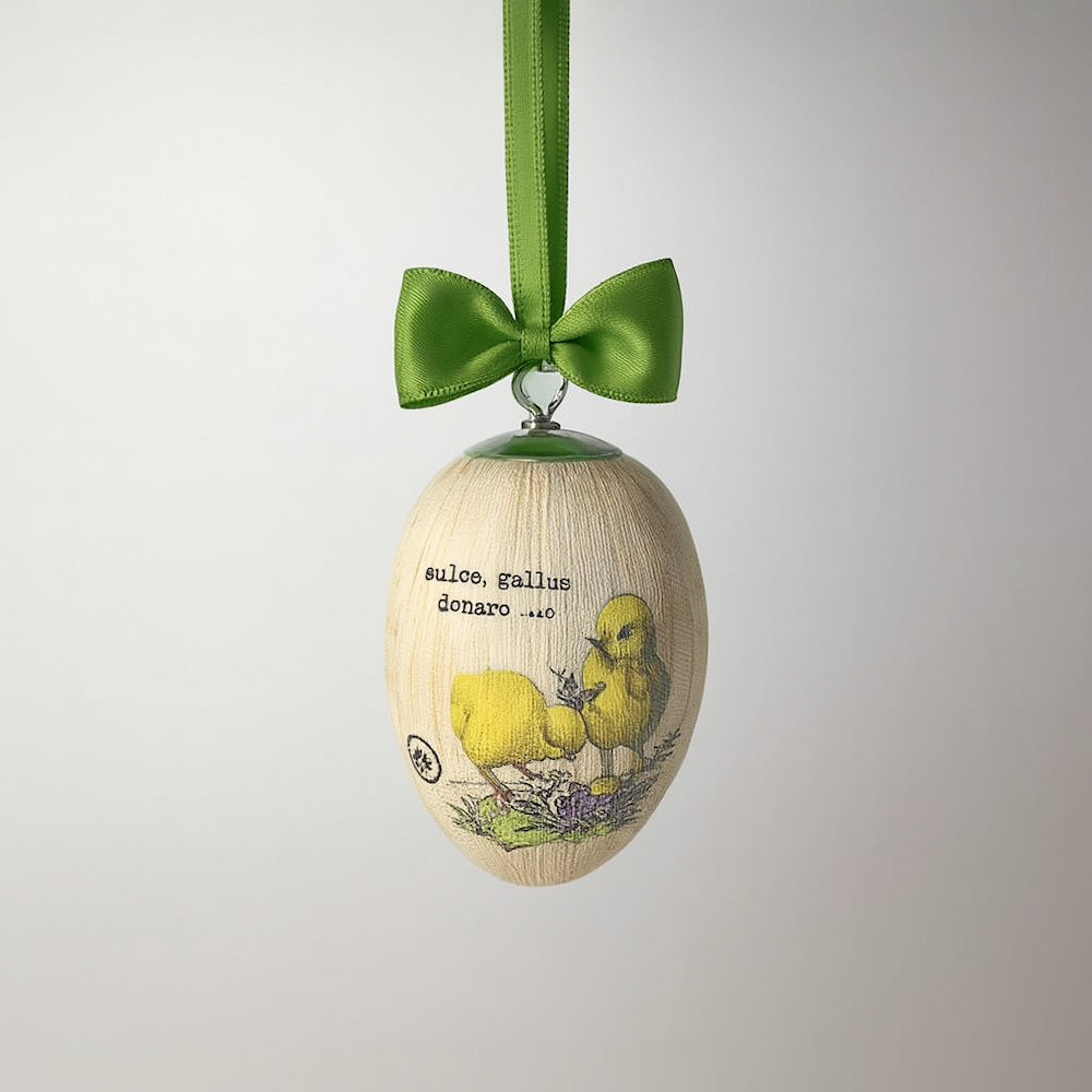 Uovo in porcellana pesco Arthesiana 8×5,5 cm decorazione pasquale Made in Italy