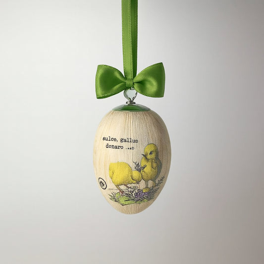 Uovo in porcellana pesco Arthesiana 8×5,5 cm decorazione pasquale Made in Italy