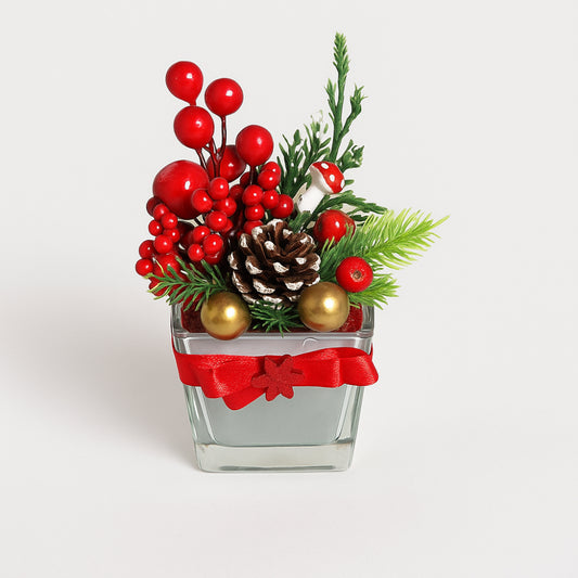 Vasetto in vetro con decorazione natalizia – Le Favole Living