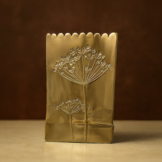 Vaso AD Creation in porcellana bianca con soffione oro – design elegante Made in Italy