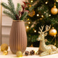 Vaso Basic Ilary Queen in vetro tortora con ghiera oro H 19,5 cm