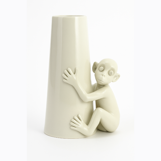 Vaso Scimmia Lemure F.lli Majello in ceramica di Capodimonte – Scultura artistica Made in Italy