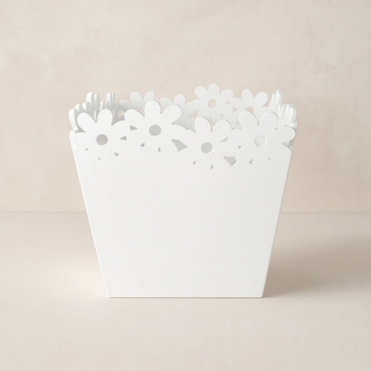 Vaso bianco ottico Dillo in acrilico H 18x20 cm design moderno