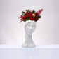 Vaso viso di donna Emmebi in ceramica bianca H24 cm design elegante